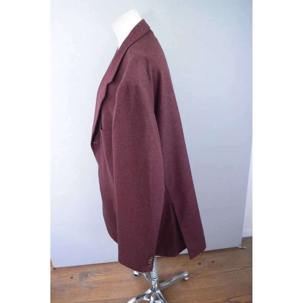 Brioni Palatino Blazer 48L Burgundy Wool Cashmere 3-Button Sport Coat Mens